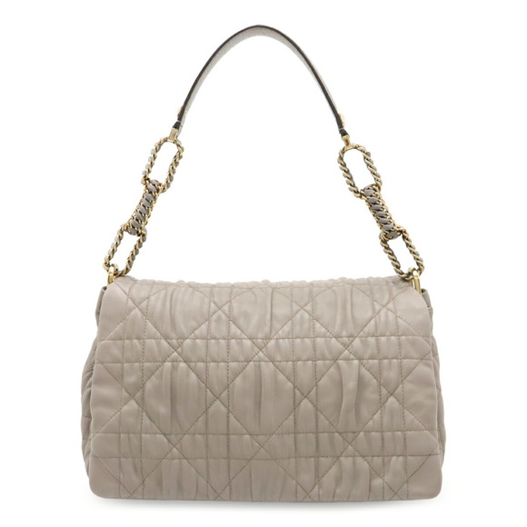 Christian Dior Cannage Leather Chain Shoulder Bag in Gray - Picture 1 of 9